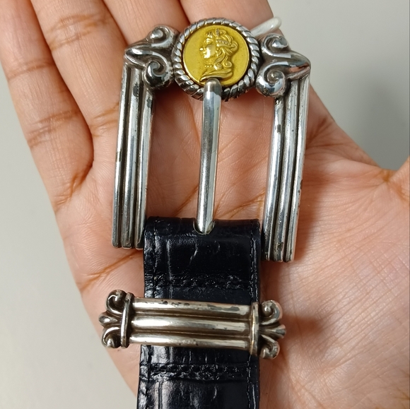 Brighton Museum Collection Brass Buckle Leather Belt - Picture 7 of 13